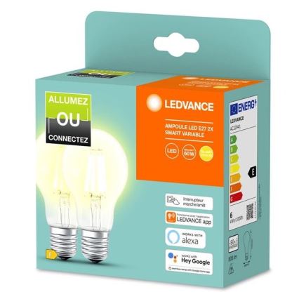 SET 2x LED Dimmable bulb SMART+ A60 E27/6W/230V 2700K  - Ledvance