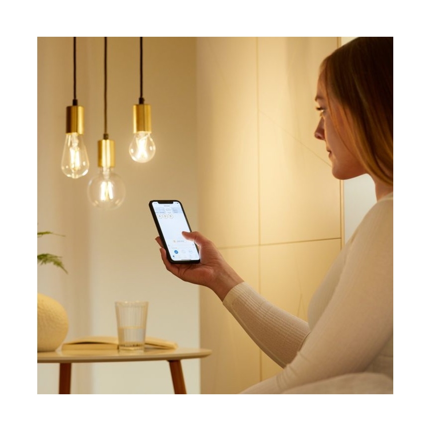 SET 2x LED Dimmable bulb VINTAGE FILAMENT A60 E27/6,7W/230V 2700-6500K CRI 90 Wi-Fi - WiZ