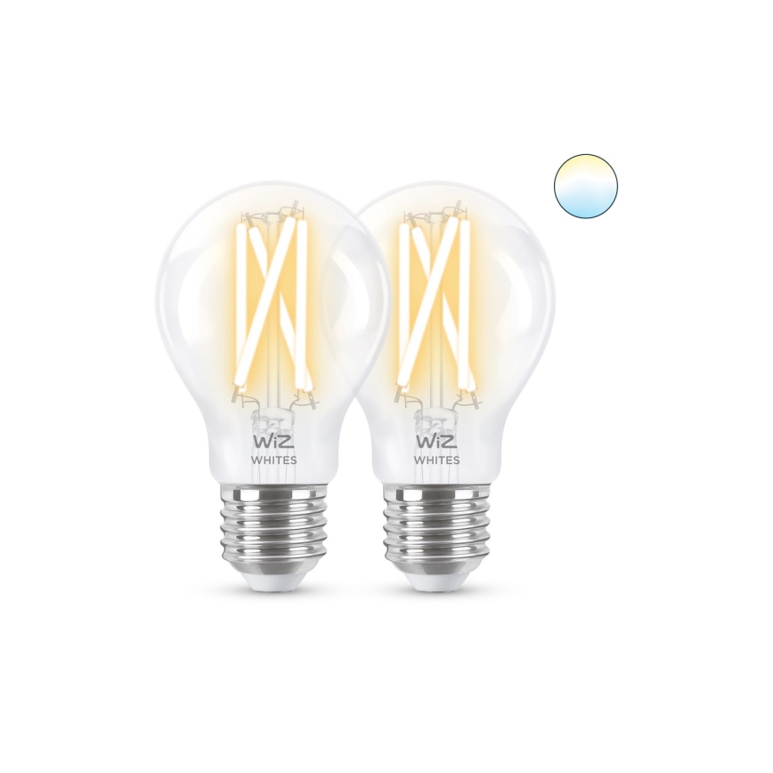 SET 2x LED Dimmable bulb VINTAGE FILAMENT A60 E27/6,7W/230V 2700-6500K CRI 90 Wi-Fi - WiZ