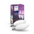 SET 2x LED Dimming bulb Philips Hue WHITE AND COLOR AMBIANCE B39 E14/5,3W/230V 2200K - 6500K