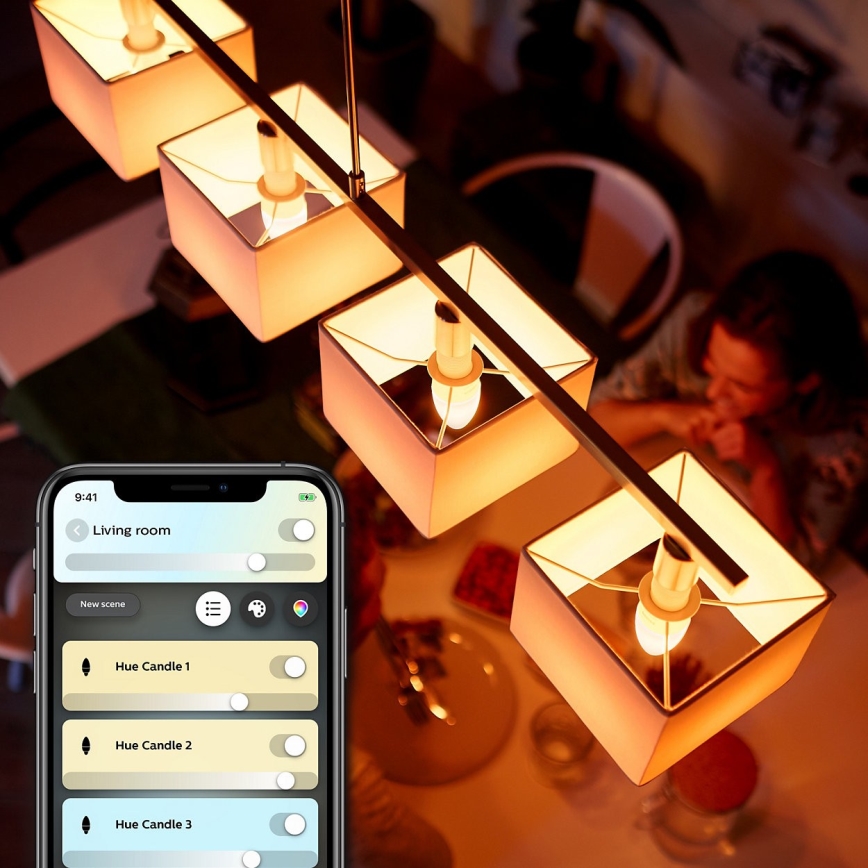 SET 2x LED Dimming bulb Philips Hue WHITE AMBIANCE B39 E14/4W/230V 2200K - 6500K