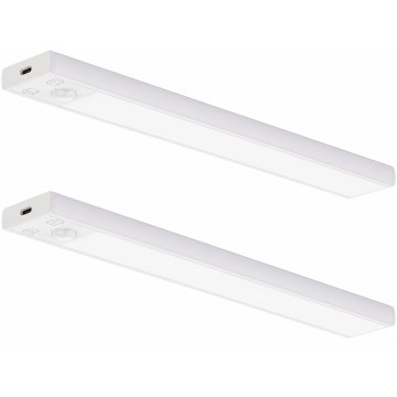SET 2x LED Rechargeable Furniture Lights with Motion and Dusk Sensor VIRO LED/1,2W/3,7V 800 mAh 3000/4000/6500K 30 cm White