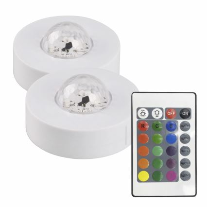 SET 2x LED RGB Dimmable decorative light FESTA 3xAAA/4,5V + remote control