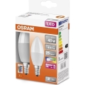 SET 2x LED RGBW Dimmable bulb B38 E14/4,9W/230V 2700K + remote control - Osram