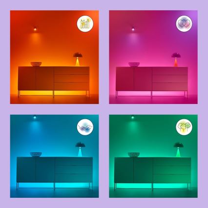 SET 2x LED RGBW Dimmable bulb C37 E14/4,9W/230V 2200-6500K Wi-Fi - WiZ