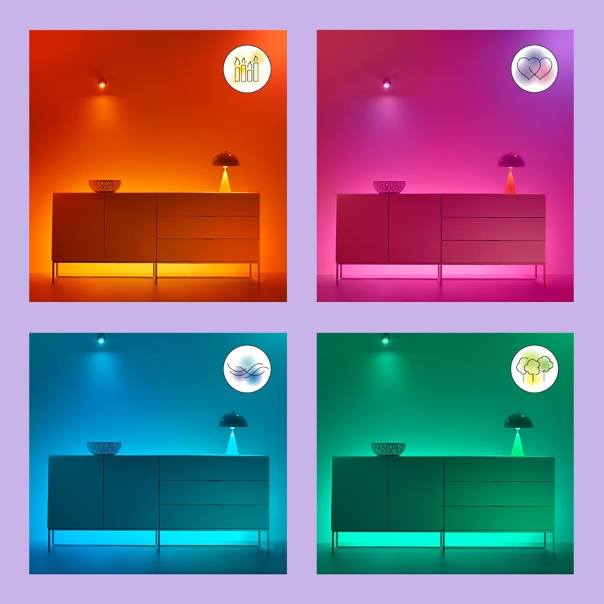 SET 2x LED RGBW Dimmable bulb C37 E14/4,9W/230V 2200-6500K Wi-Fi - WiZ