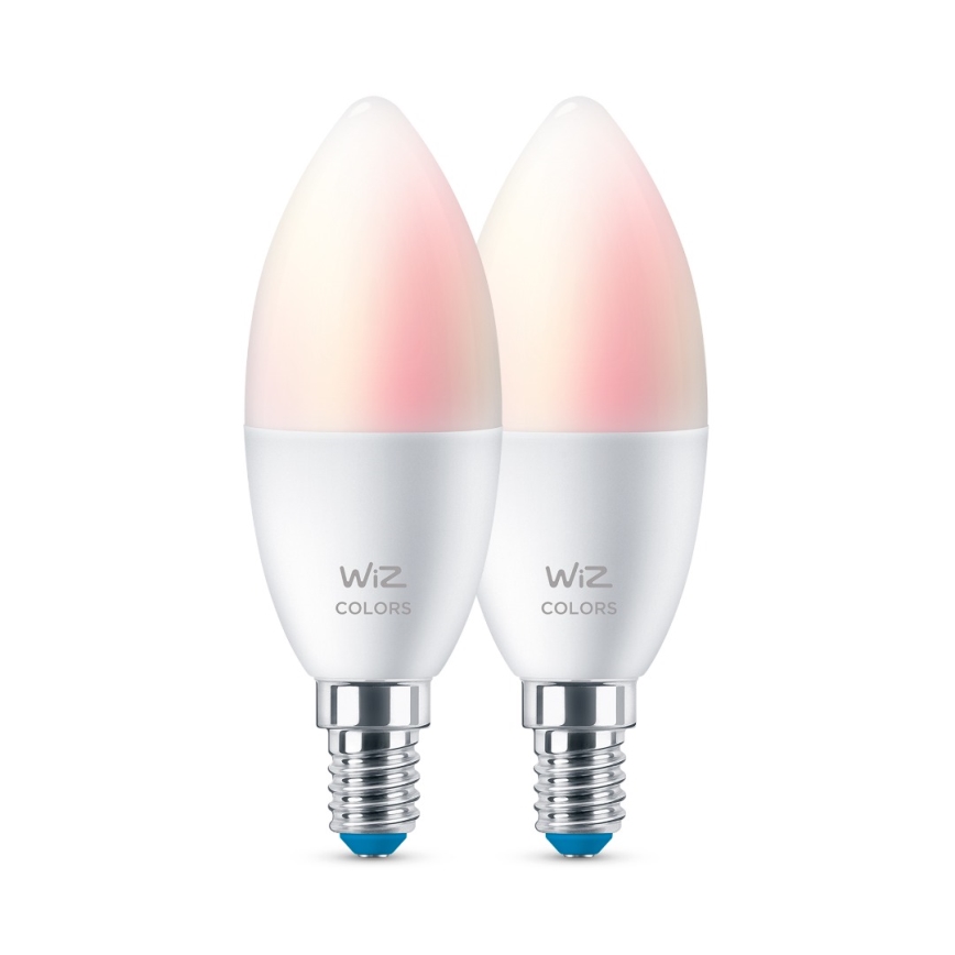 SET 2x LED RGBW Dimmable bulb C37 E14/4,9W/230V 2200-6500K Wi-Fi - WiZ