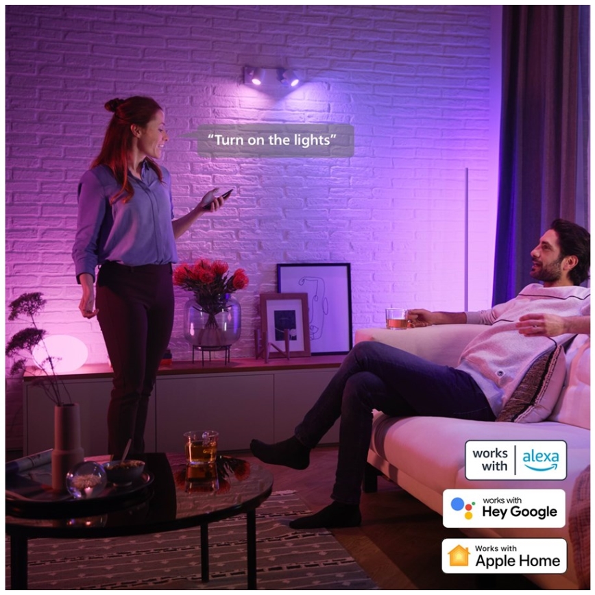 SET 2x LED RGBW Dimmable bulb Philips Hue White And Color Ambiance GU5,3/MR16/6,3W/12V 2000-6500K