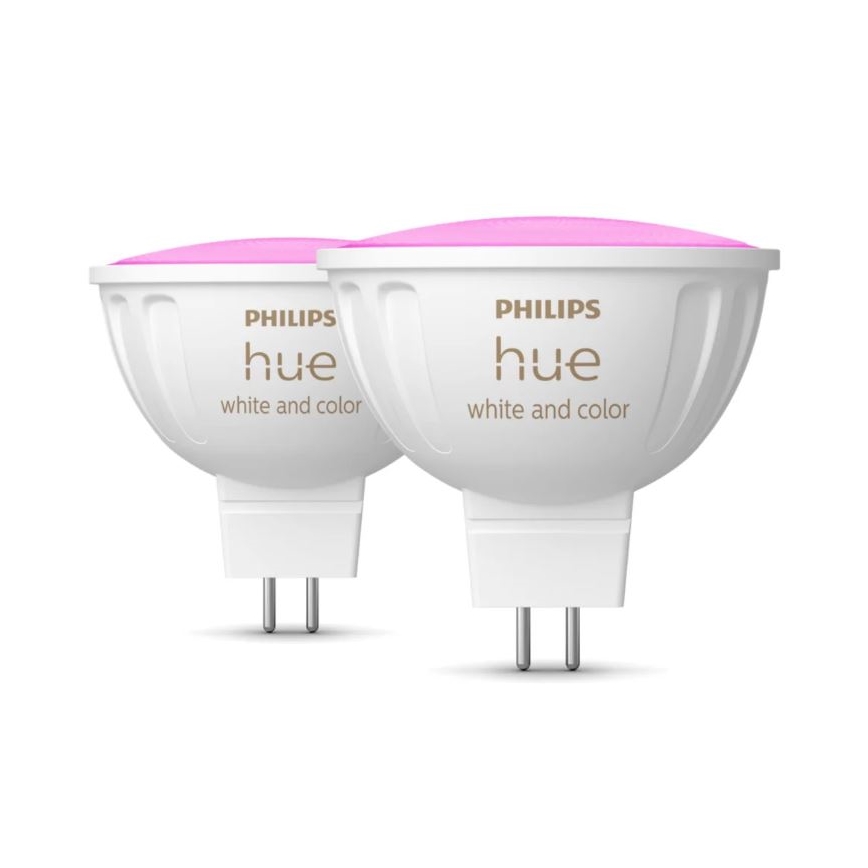 SET 2x LED RGBW Dimmable bulb Philips Hue White And Color Ambiance GU5,3/MR16/6,3W/12V 2000-6500K