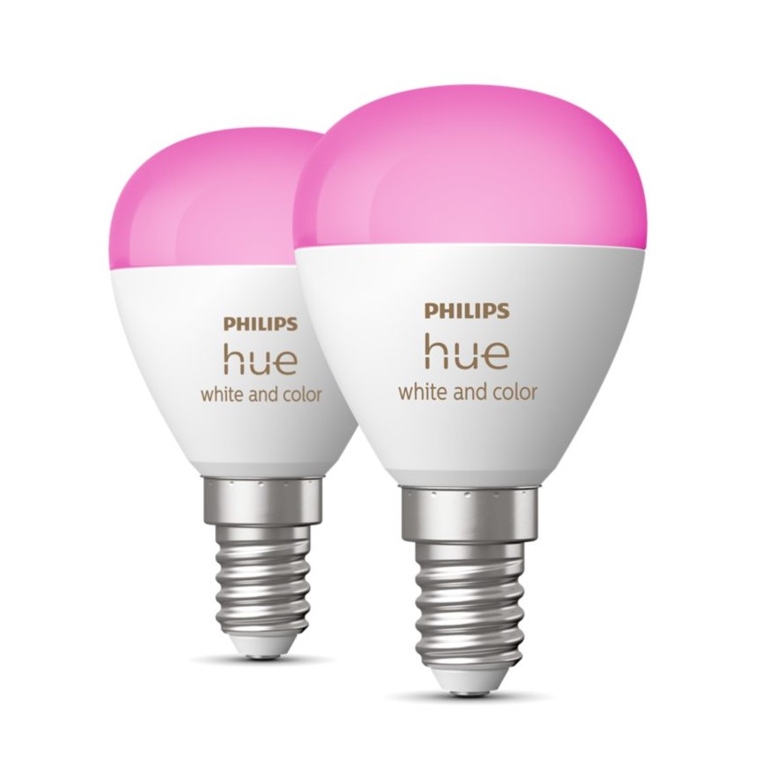 SET 2x LED RGBW Dimmable bulb Philips Hue White And Color Ambiance P45 E14/5,1W/230V 2000-6500K