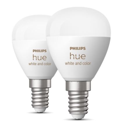 SET 2x LED RGBW Dimmable bulb Philips Hue White And Color Ambiance P45 E14/5,1W/230V 2000-6500K