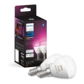 SET 2x LED RGBW Dimmable bulb Philips Hue White And Color Ambiance P45 E14/5,1W/230V 2000-6500K
