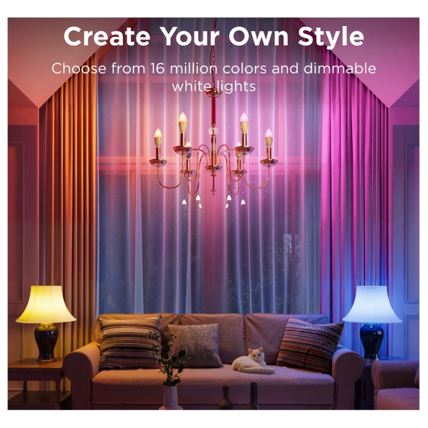 SET 2x LED RGBWW Dimmable bulb E14/5W/230V 2700-6500K Wi-Fi - Govee