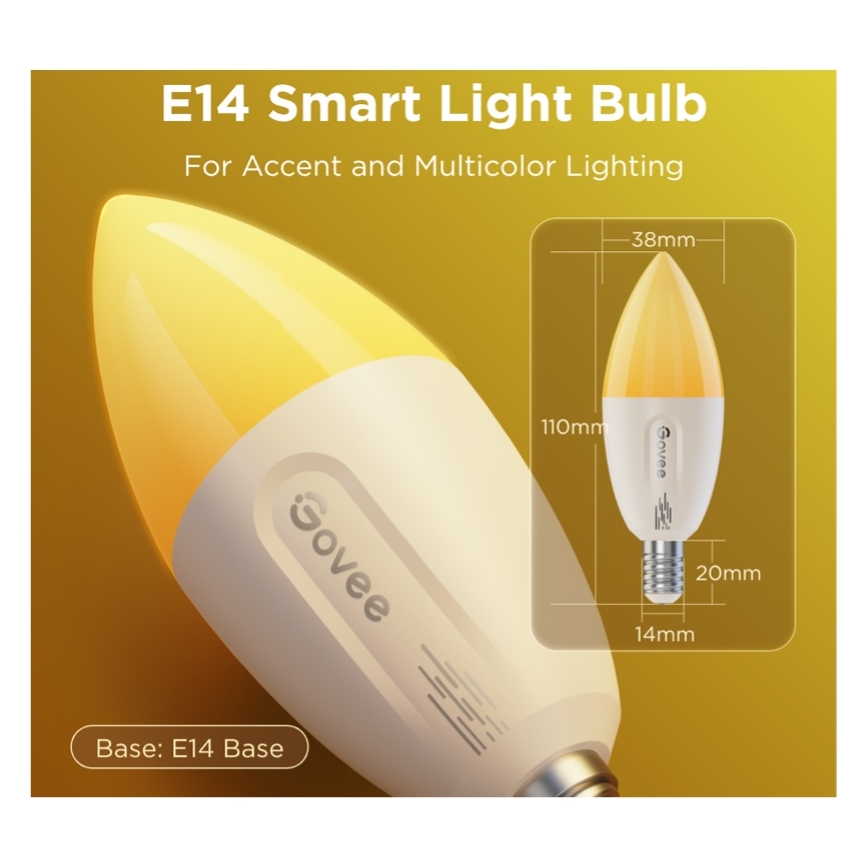 SET 2x LED RGBWW Dimmable bulb E14/5W/230V 2700-6500K Wi-Fi - Govee