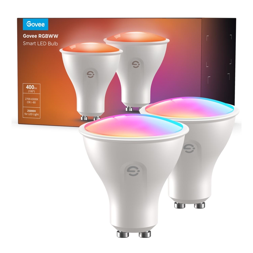 SET 2x LED RGBWW Dimmable bulb GU10/4,8W/230V 2700-6500K Wi-Fi - Govee