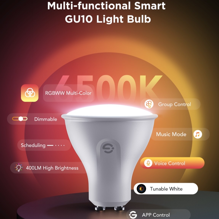SET 2x LED RGBWW Dimmable bulb GU10/4,8W/230V 2700-6500K Wi-Fi - Govee