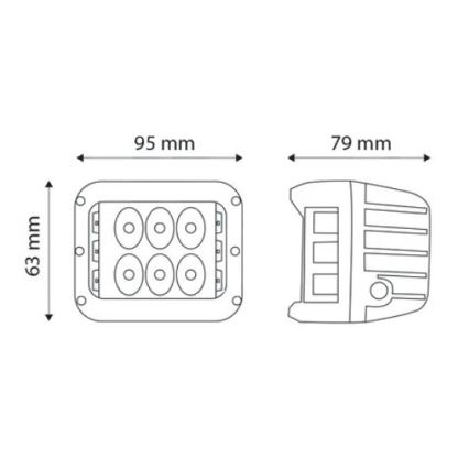 SET 2x LED Spotlight for car CREE LED/27W/10-30V IP67