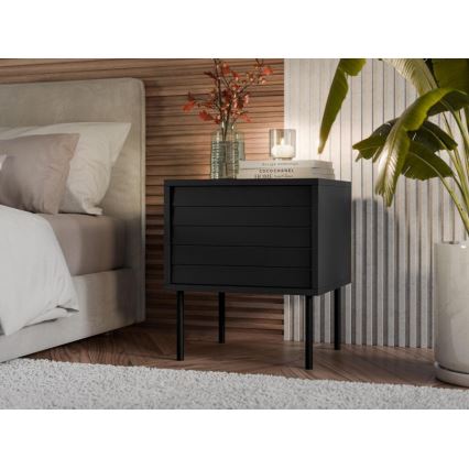 SET 2x Nightstand CORTINA 51x45 cm black