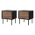SET 2x Nightstand CORTINA 51x45 cm black/walnut warnia