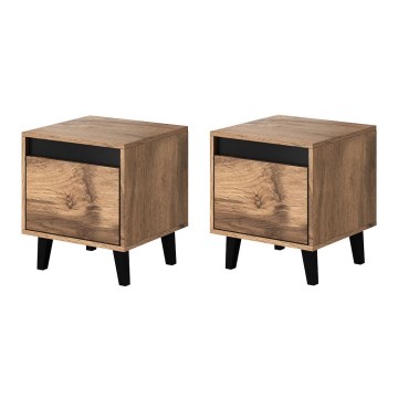 SET 2x Nightstand NORD 45x40 cm oak wotan/anthracite