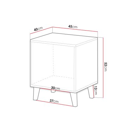 SET 2x Nightstand VAMOS 52x45 cm anthracite