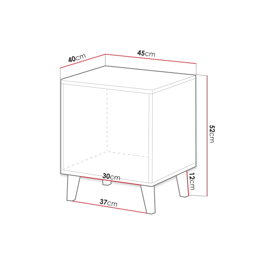 SET 2x Nightstand VAMOS 52x45 cm anthracite