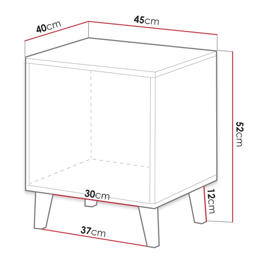 SET 2x Nightstand VAMOS 52x45 cm oak wotan