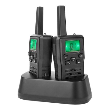 SET 2x Rechargeable walkie-talkie with LED light 1300 mAh range 10 km