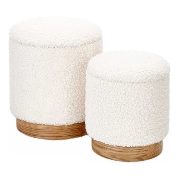 SET 2x Stool CANCUN d. 31/38 cm white/brown