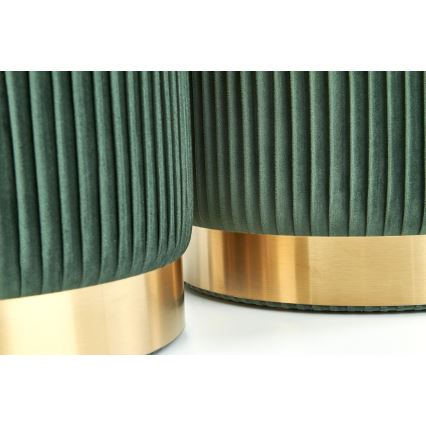 SET 2x Stool MONTY d. 36/44 cm green/gold