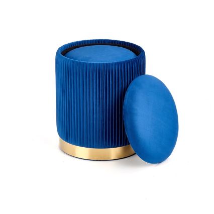 SET 2x Stool MONTY d. 36/66 cm blue/gold