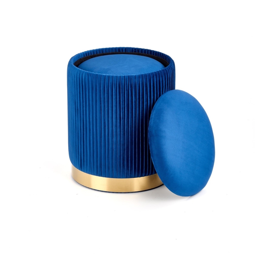 SET 2x Stool MONTY d. 36/66 cm blue/gold
