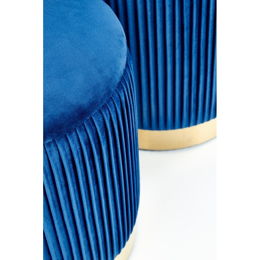 SET 2x Stool MONTY d. 36/66 cm blue/gold