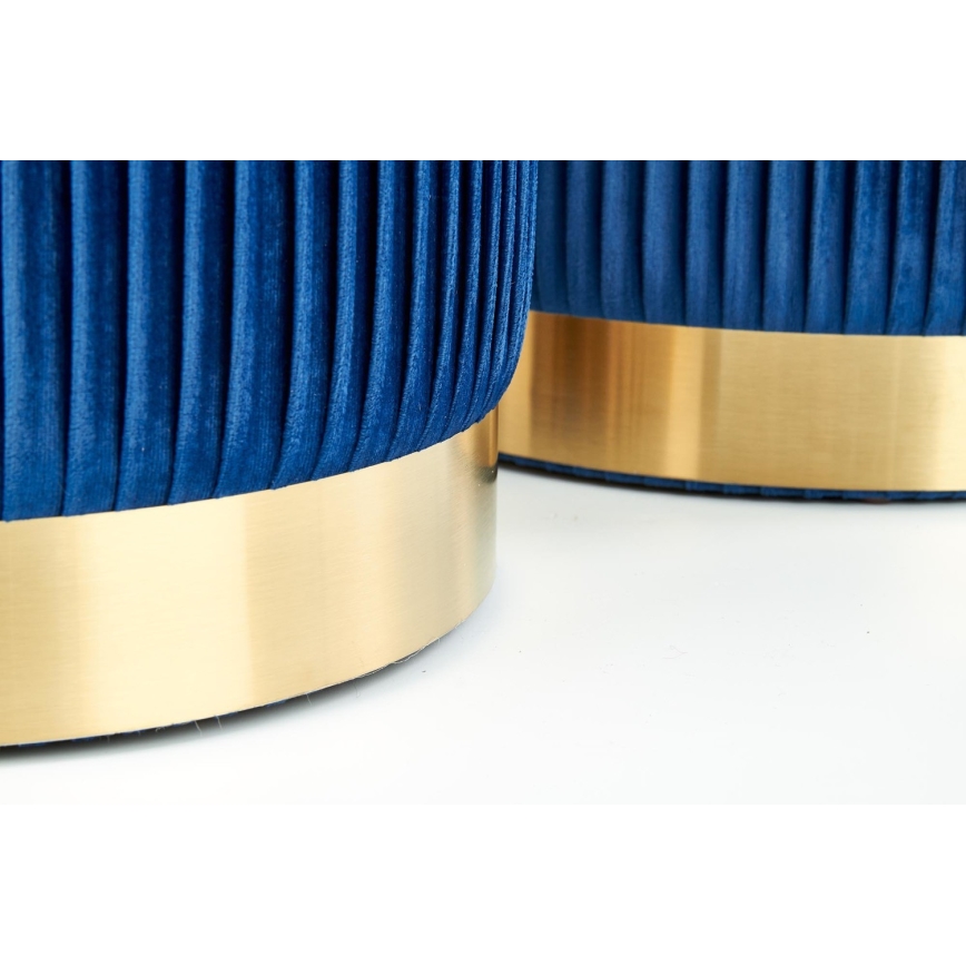 SET 2x Stool MONTY d. 36/66 cm blue/gold