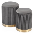 SET 2x Stool MONTY d. 36/66 cm grey/gold