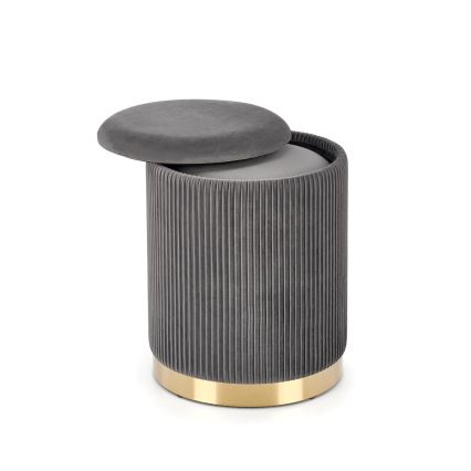 SET 2x Stool MONTY d. 36/66 cm grey/gold