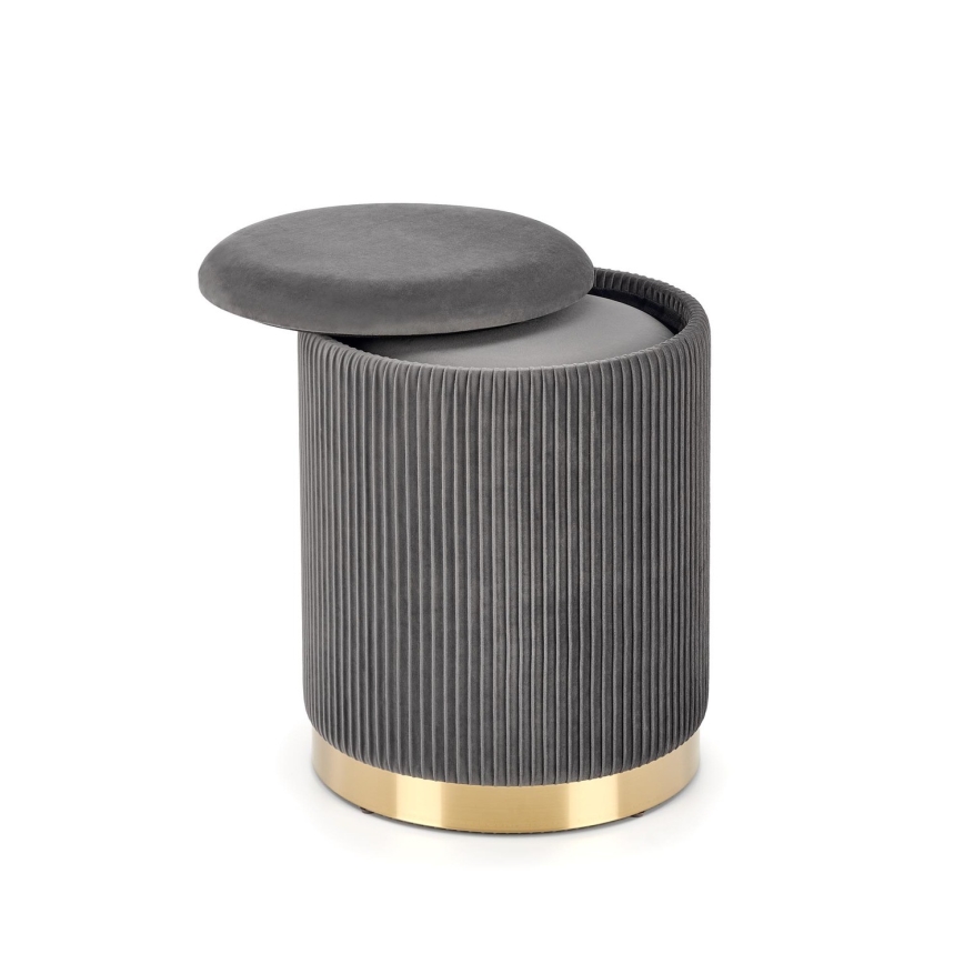 SET 2x Stool MONTY d. 36/66 cm grey/gold