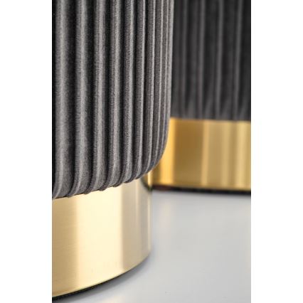 SET 2x Stool MONTY d. 36/66 cm grey/gold