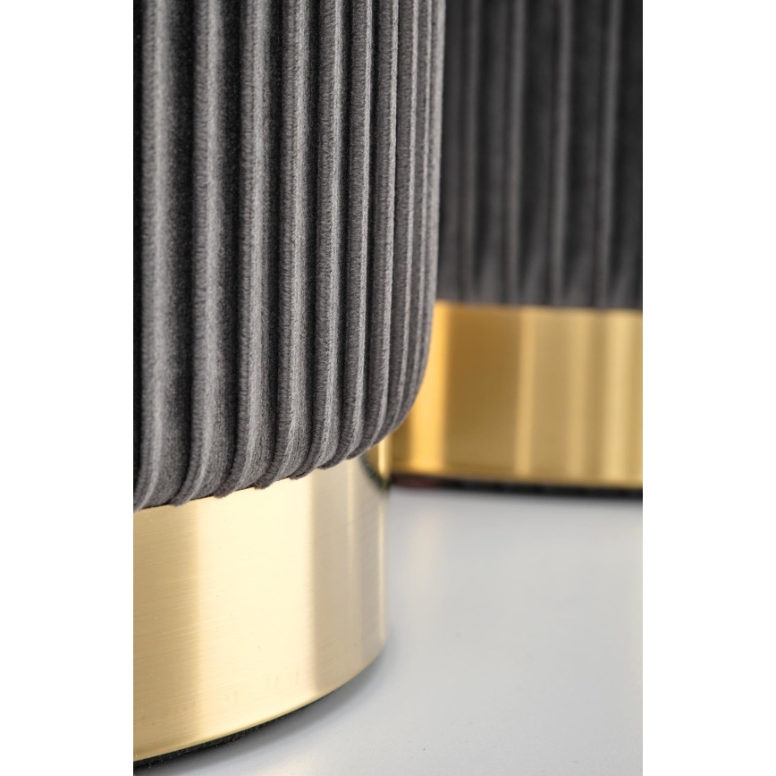 SET 2x Stool MONTY d. 36/66 cm grey/gold