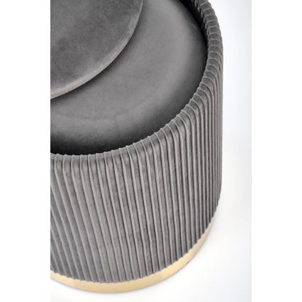 SET 2x Stool MONTY d. 36/66 cm grey/gold
