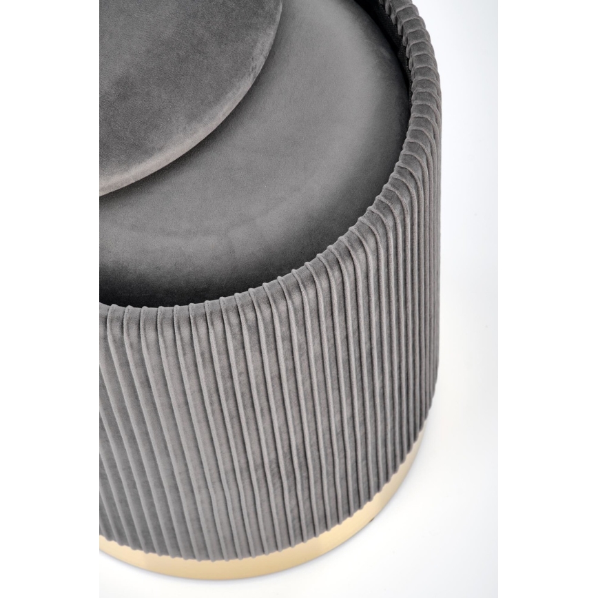 SET 2x Stool MONTY d. 36/66 cm grey/gold