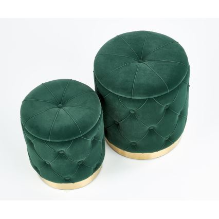 SET 2x Stool POLLY d. 40/44 cm green/gold
