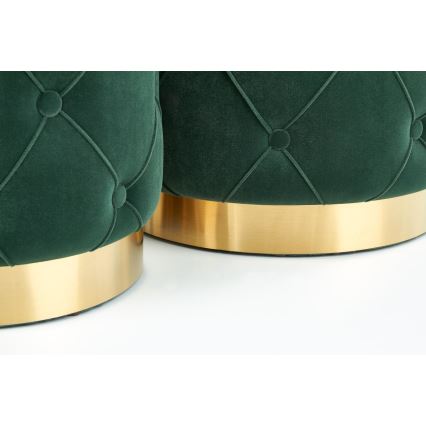 SET 2x Stool POLLY d. 40/44 cm green/gold
