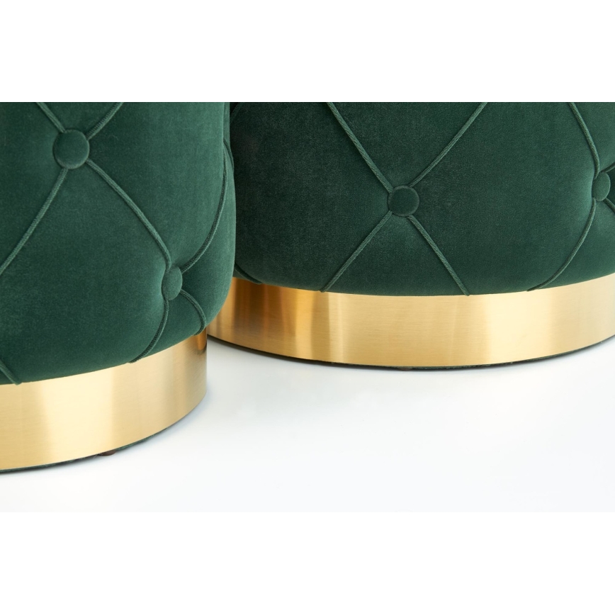 SET 2x Stool POLLY d. 40/44 cm green/gold