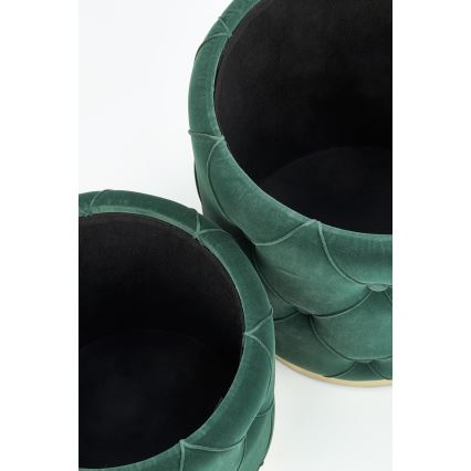 SET 2x Stool POLLY d. 40/44 cm green/gold