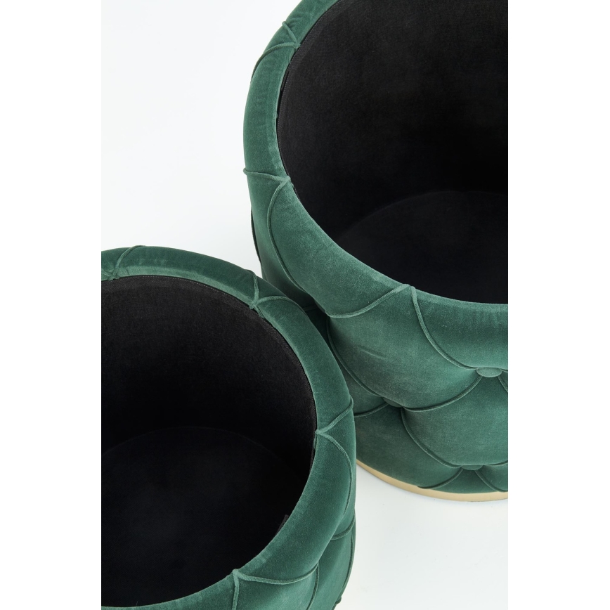 SET 2x Stool POLLY d. 40/44 cm green/gold