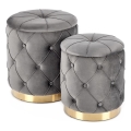 SET 2x Stool POLLY d. 40/44 cm grey/gold