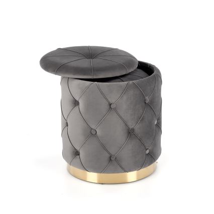 SET 2x Stool POLLY d. 40/44 cm grey/gold