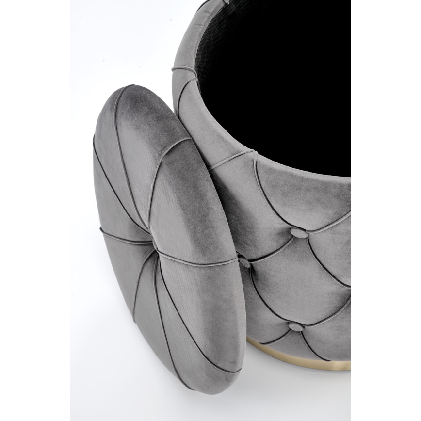 SET 2x Stool POLLY d. 40/44 cm grey/gold