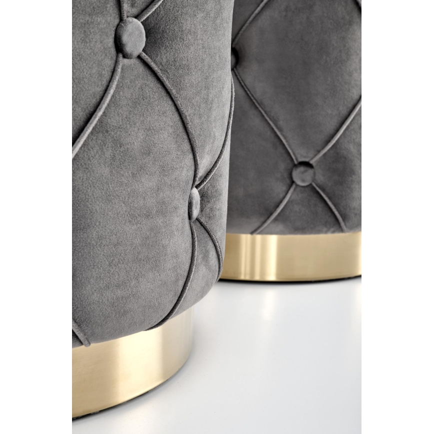 SET 2x Stool POLLY d. 40/44 cm grey/gold
